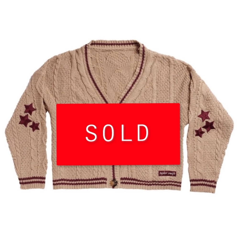 Taylor Swift Tan Cardigan NEW